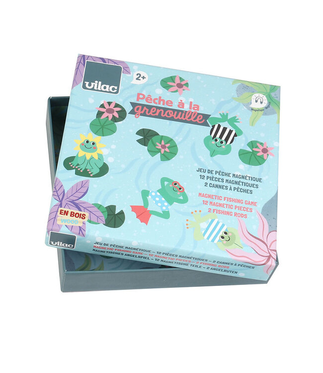 Vilac | Magnetisch Houten Visspel | Hengelspel | De Kikkers | 2+