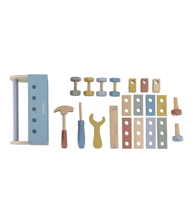 Little Dutch | Houten Gereedschapskist | 12 x 25 x 12 cm | 26 delig | 3+