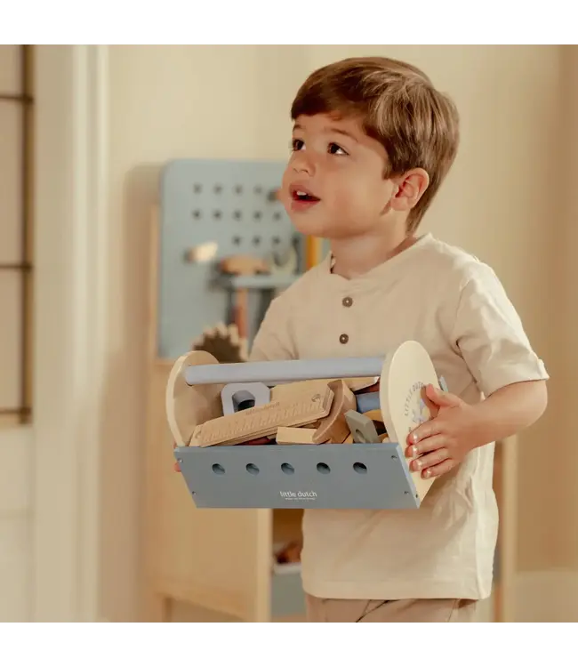 Little Dutch | Houten Gereedschapskist | 12 x 25 x 12 cm | 26 delig | 3+