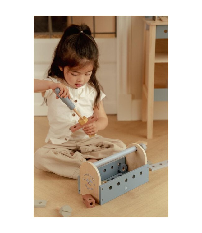Little Dutch | Houten Gereedschapskist | 12 x 25 x 12 cm | 26 delig | 3+