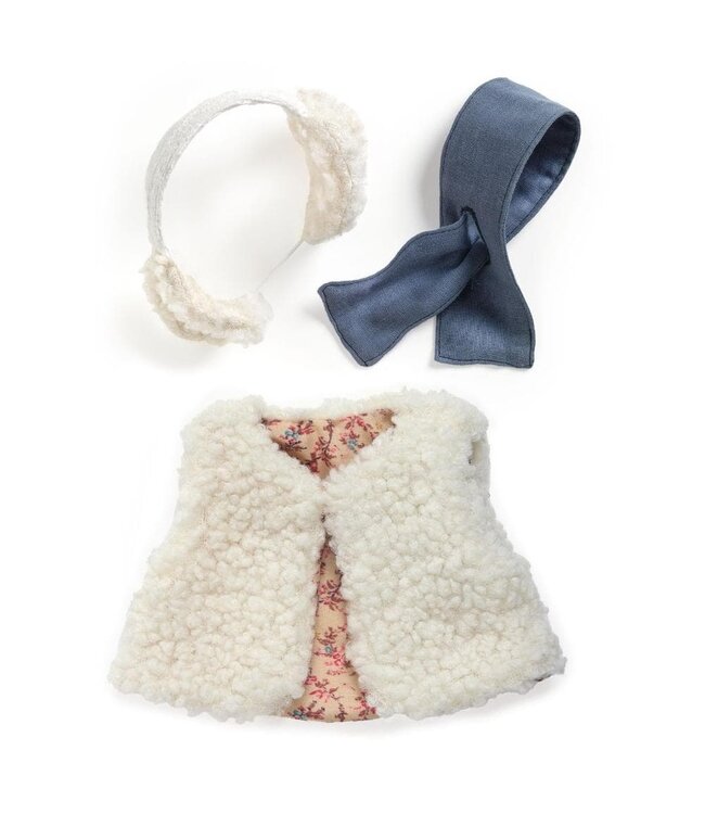 Djeco | Pomea Poppen Collectie | Poppenkleding | 30 - 34 cm | Outfit Moumout | 3 delig | +18 mnd