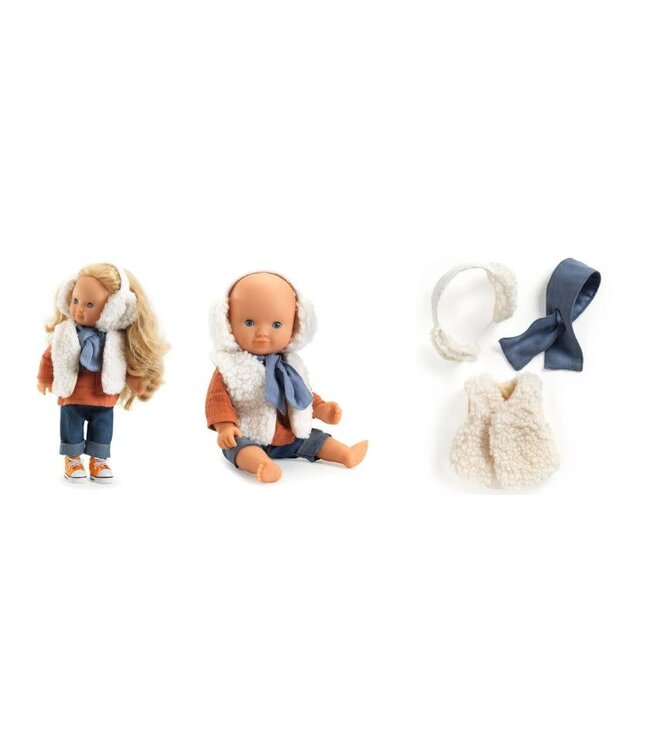 Djeco | Pomea Poppen Collectie | Poppenkleding | 30 - 34 cm | Outfit Moumout | 3 delig | +18 mnd