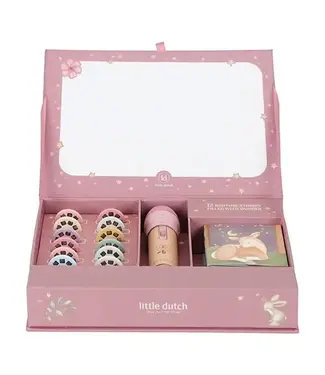 Little Dutch Little Dutch | Bedtime Stories | Zaklamp met Houten Handvat | Mini Projector | Roze | 13 dlg | 4+