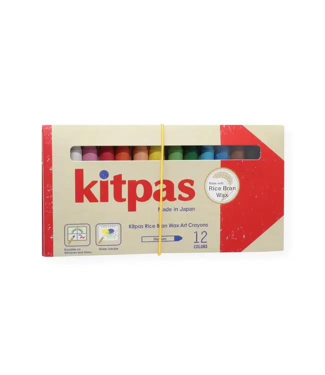Kitpas | Raamkrijtjes | Raamstiften | Aquarelkrijtjes | 12 kleuren | 3+