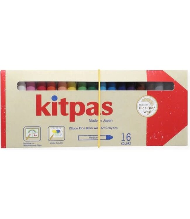 Kitpas | Raamkrijtjes | Raamstiften | Aquarelkrijtjes | 16 kleuren | 3+