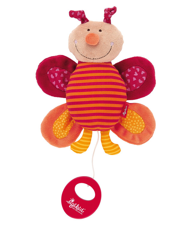Sigikid | Knuffel  inclusief Muziekdoosje met Trekkoord | Vlinder | Melody: Various |  20cm | 0+