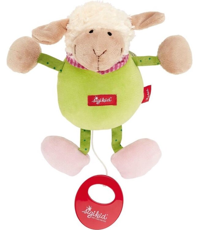 Sigikid | Knuffel  inclusief Muziekdoosje met Trekkoord | Schaap | Melody: Various | 15 cm | 0+