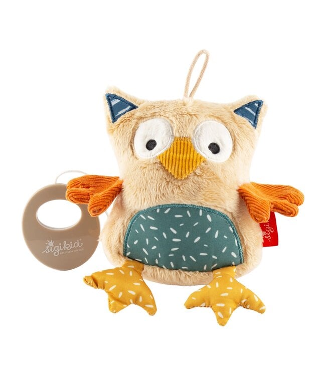 Sigikid | Knuffel  inclusief Muziekdoosje met Trekkoord | Uil | Melody: Various | 12 cm | 0+