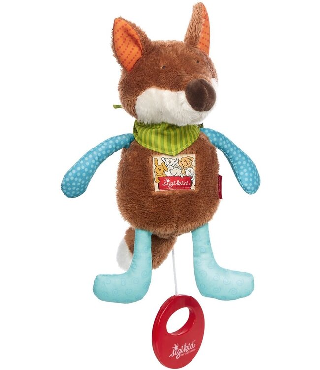 Sigikid | Knuffel  inclusief Muziekdoosje met Trekkoord | Vos | Melody: Various | 21 cm | 0+