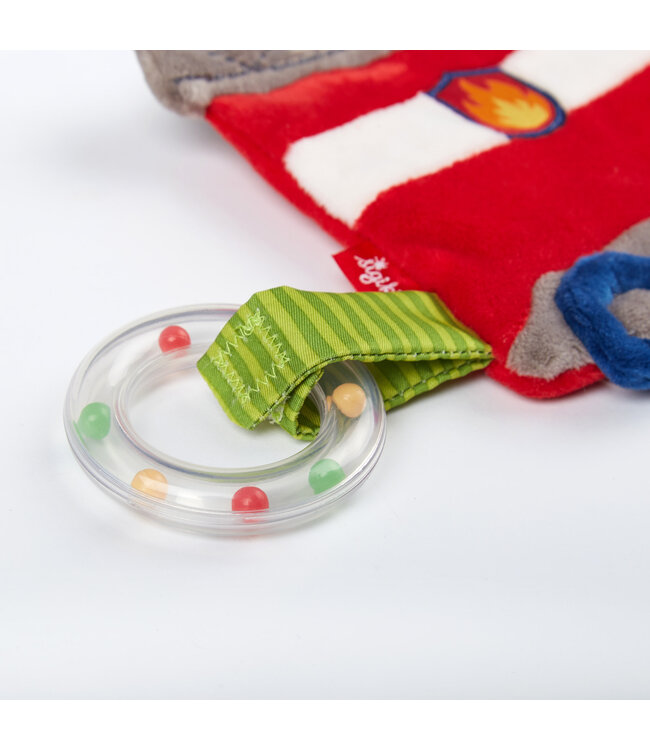 Sigikid | PlayQ | Rustling Comforter | Fire Truck | 18 cm | 0+