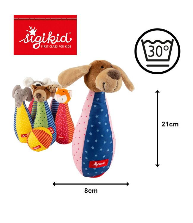 Sigikid | Baby Soft Toy Bowling Set | 7 delig | 0+