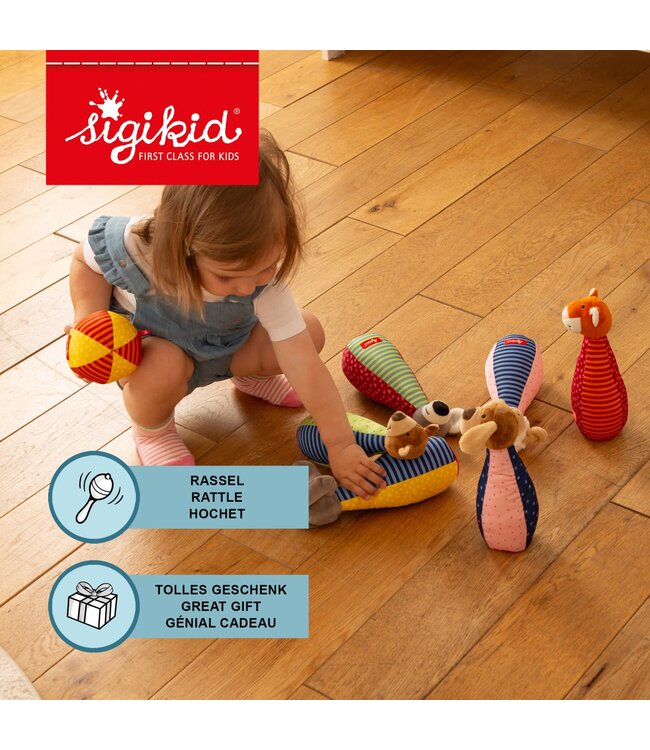 Sigikid | Baby Soft Toy Bowling Set | 7 delig | 0+