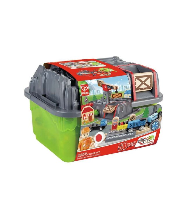 Hape | Railway | Bucket-Builder-Set | 50 delig | 50 x 14 x 80 cm | 3+