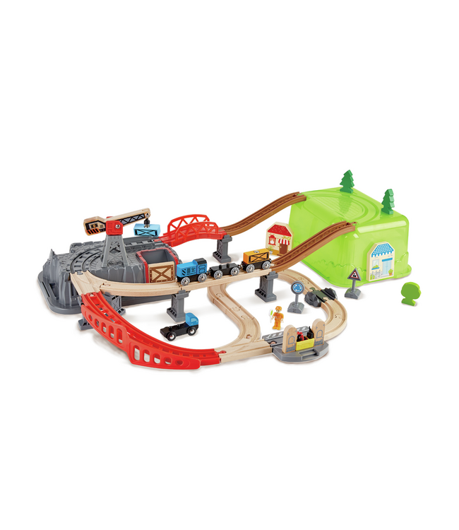 Hape | Railway | Bucket-Builder-Set | 50 delig | 50 x 14 x 80 cm | 3+