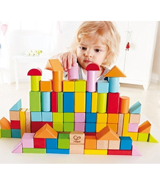 Hape | Blokkenton | Wonderful Beech Blocks | Gekleurde Beukenhouten Blokken 101 pieces | 1+
