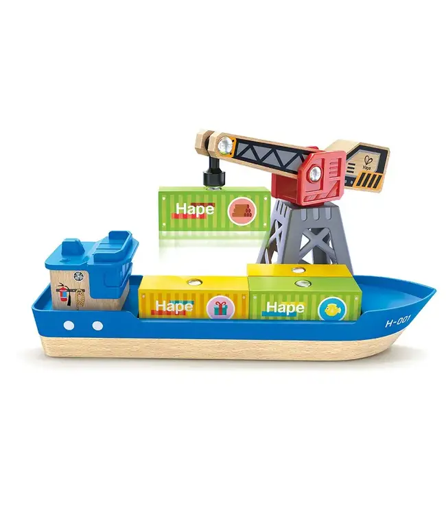 Hape | Railway | Cargo Ship & Crane | 3+