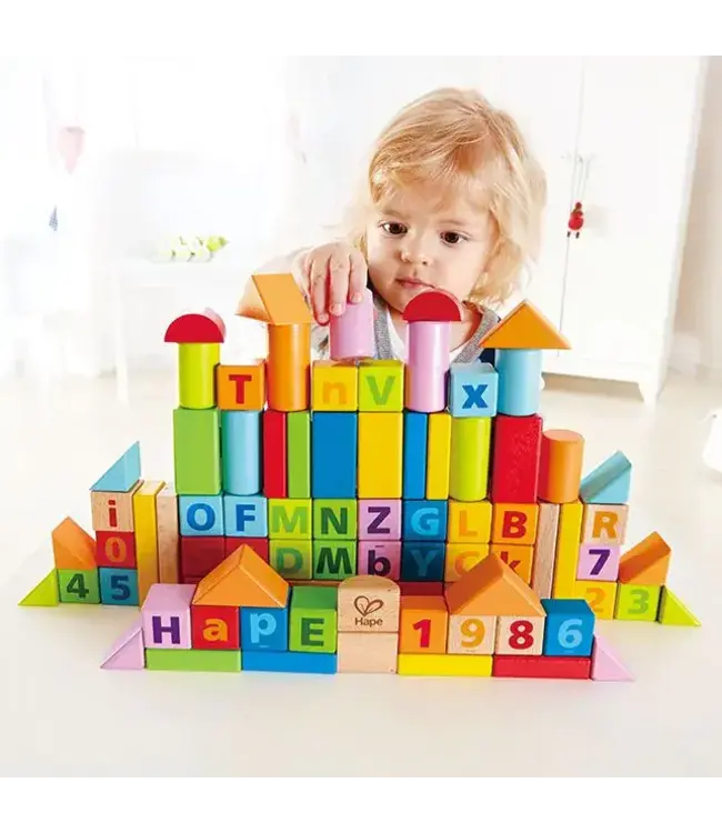 Hape | Houten Blokken | Count and Spell Blocks | 80 delig | 1+