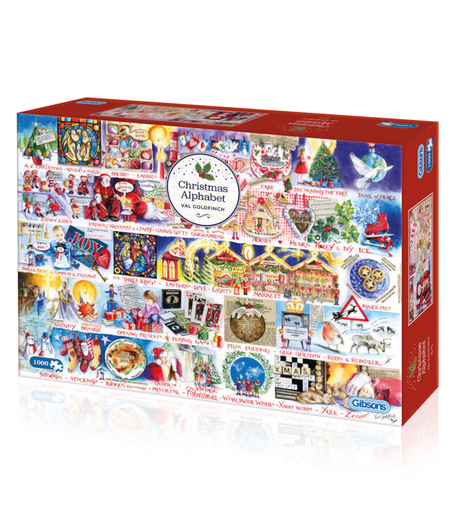 Gibsons Puzzel | Val Goldfinch | Christmas Alphabet | 1000 stukjes