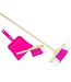 Goki | Bezem | met Kunststof Blik en Handveger | Roze | 52,5 cm | 3+