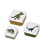 Petit Jour Petit Jour | Dinosaurus | Set van 3 lunchboxen | 11,3 - 9,9 - 8,4 cm