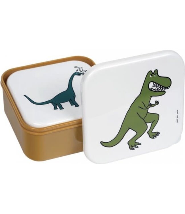 Petit Jour | Dinosaurus | Set van 3 lunchboxen | 11,3 - 9,9 - 8,4 cm