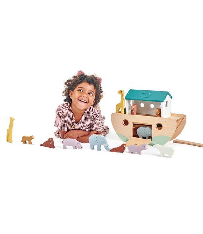 Tender Leaf Toys | Noah's Ark | Houten Ark van Noach | inclusief 20 houten dieren | 38 x 27 x 29 cm | 3+