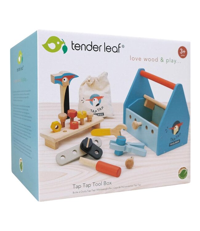 Tender Leaf Toys | Houten Gereedschapskist | 22 delig | 23 x 15 x 20 cm |3+