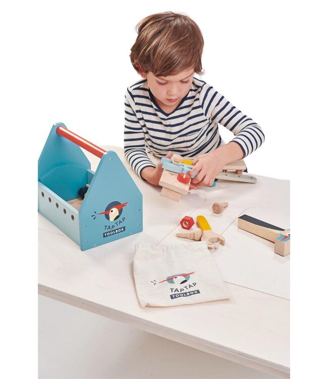 Tender Leaf Toys | Houten Gereedschapskist | 22 delig | 23 x 15 x 20 cm |3+