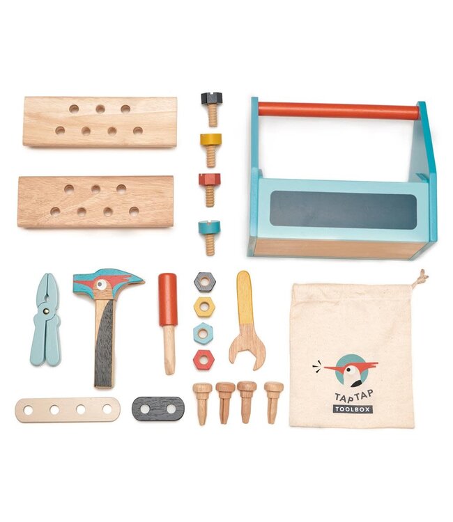 Tender Leaf Toys | Houten Gereedschapskist | 22 delig | 23 x 15 x 20 cm |3+