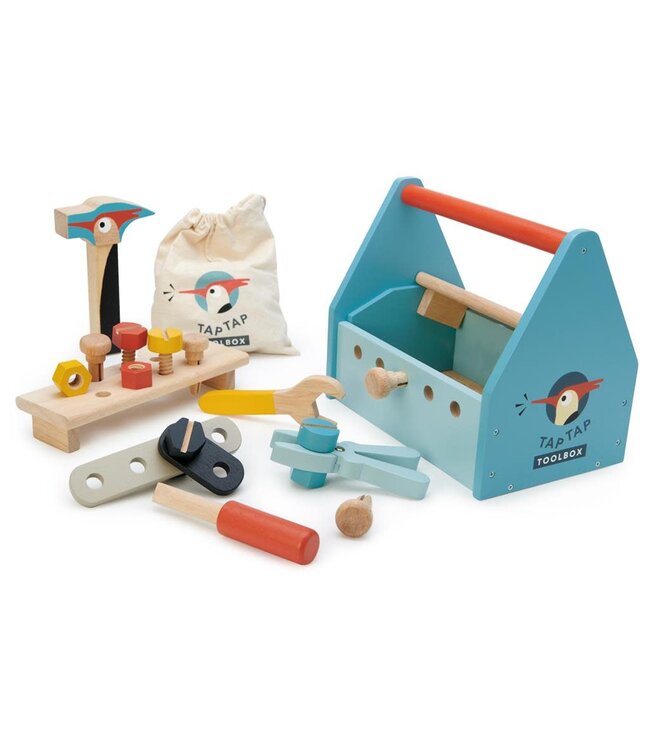 Tender Leaf Toys | Houten Gereedschapskist | 22 delig | 23 x 15 x 20 cm |3+