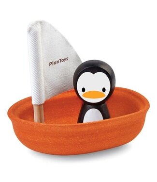 Plan Toys Plan Toys | Houten Zeilboot | Sailing Boat with Penguin | 1+
