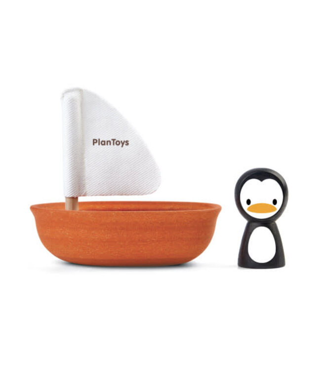 Plan Toys | Houten Zeilboot | Sailing Boat with Penguin | 1+