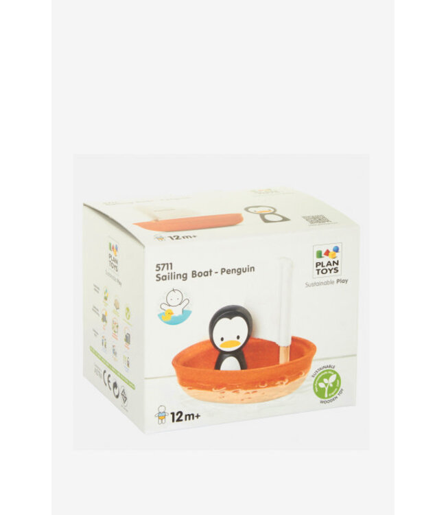 Plan Toys | Houten Zeilboot | Sailing Boat with Penguin | 1+