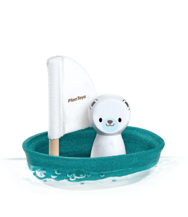 Plan Toys | Houten Zeilboot | Sailing Boat Polar Bear | 1+