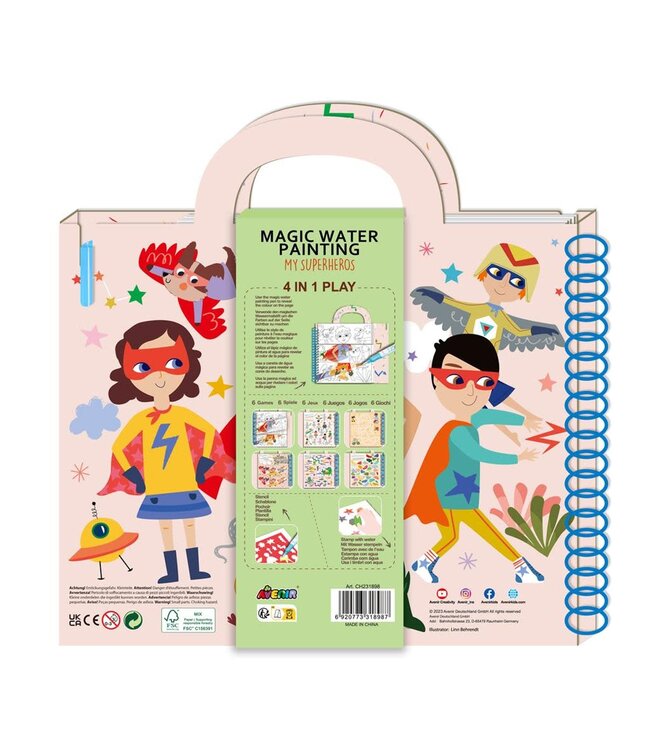 Avenir | Magic Water Painting | 4 in 1 Play | Superheroes | 3+