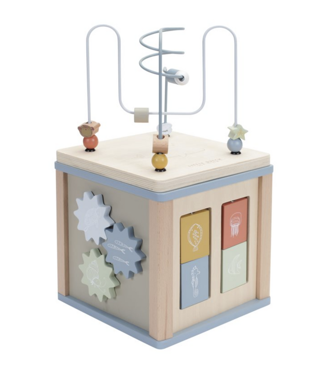 Little Dutch | Houten Activiteiten Kubus | Ocean | 40 cm | +18 mnd