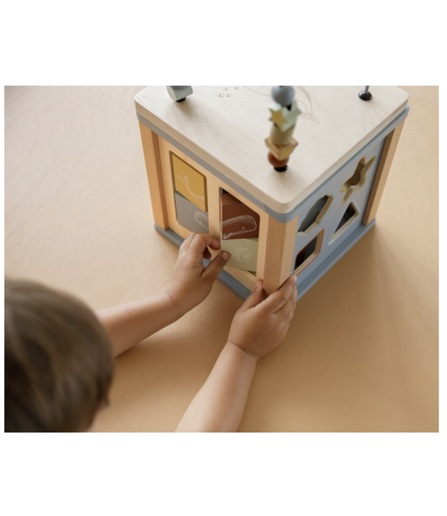 Little Dutch | Houten Activiteiten Kubus | Ocean | 40 cm | +18 mnd
