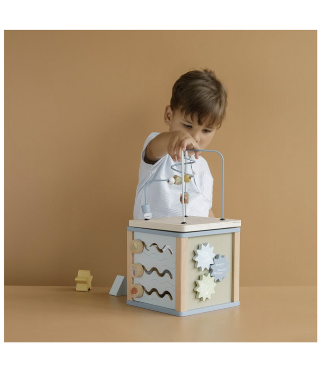 Little Dutch | Houten Activiteiten Kubus | Ocean | 40 cm | +18 mnd