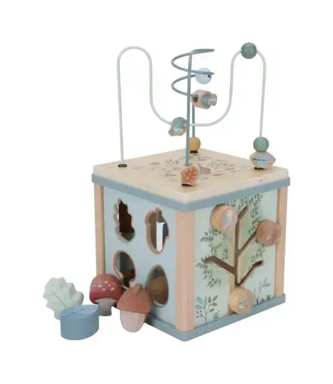 Little Dutch | Houten Activiteiten Kubus | Forest Friends | 40 cm | +18 mnd