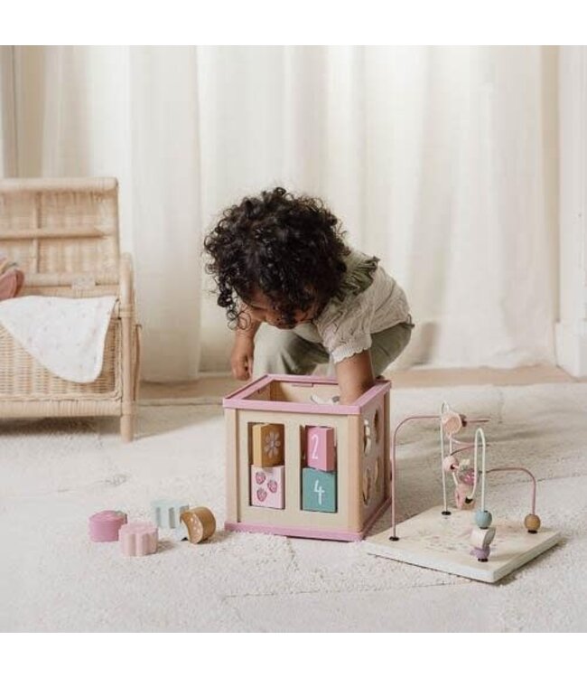 Little Dutch | Houten Activiteiten Kubus | Fairy Garden | 40 cm | +18 mnd