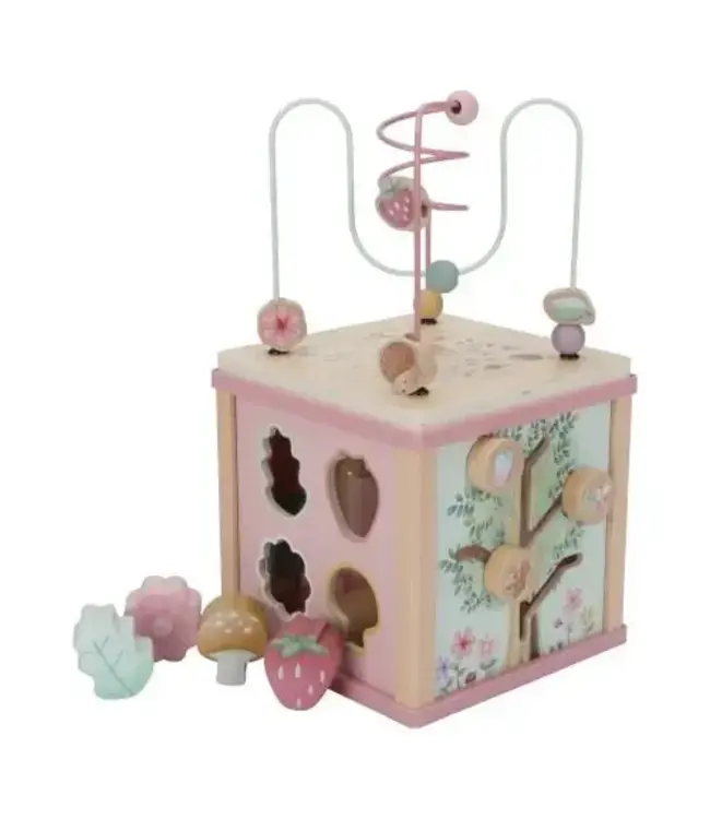 Little Dutch | Houten Activiteiten Kubus | Fairy Garden | 40 cm | +18 mnd