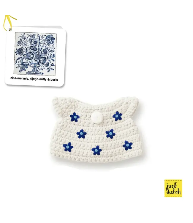 Gehaakte Knuffel | Miffy/Nijntje | Clothing | Delft Blue Dress | 25 cm | 100 % Cotton | 0+