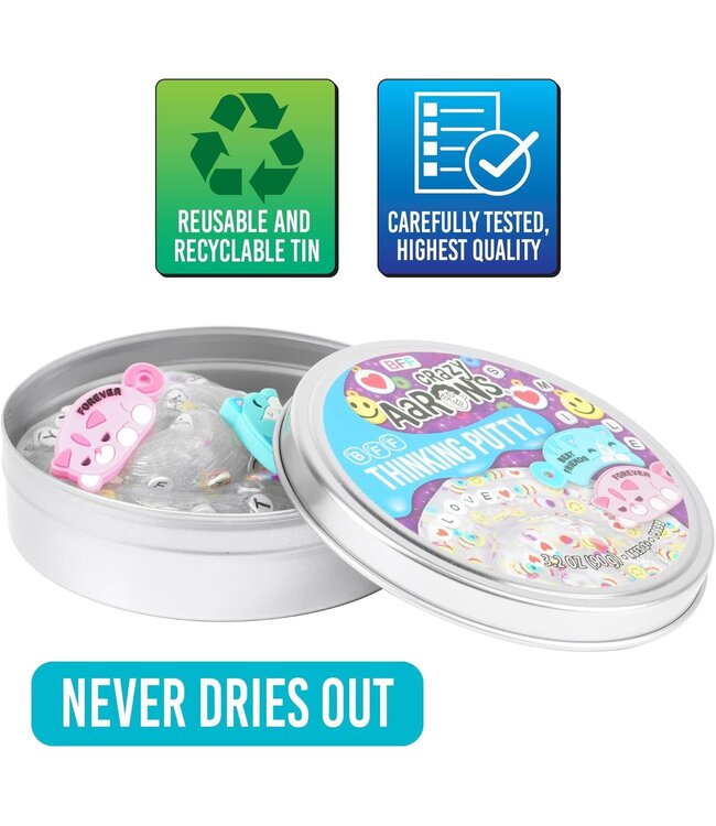 Crazy Aarons | Thinking Putty | BFF | including 2 Friendship Charms | 8+