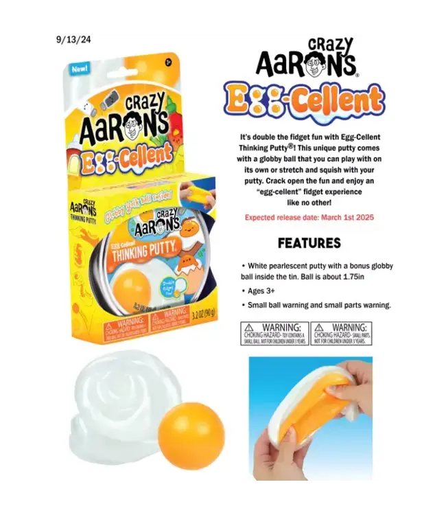 Crazy Aarons | Thinking Putty | Egg-Cellent | 8+