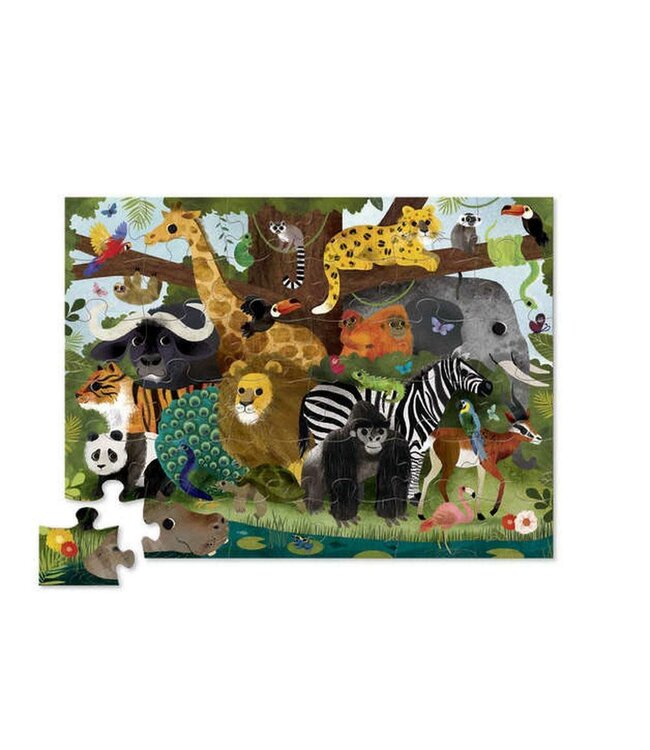 Crocodile Creek | Shaped Box Floor Puzzle | Jungle Friends | 36 delig | 3+