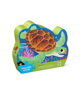 Crocodile Creek Crocodile Creek | Shaped Box Floor Puzzle | Sea Turtle | 36 delig | 3+