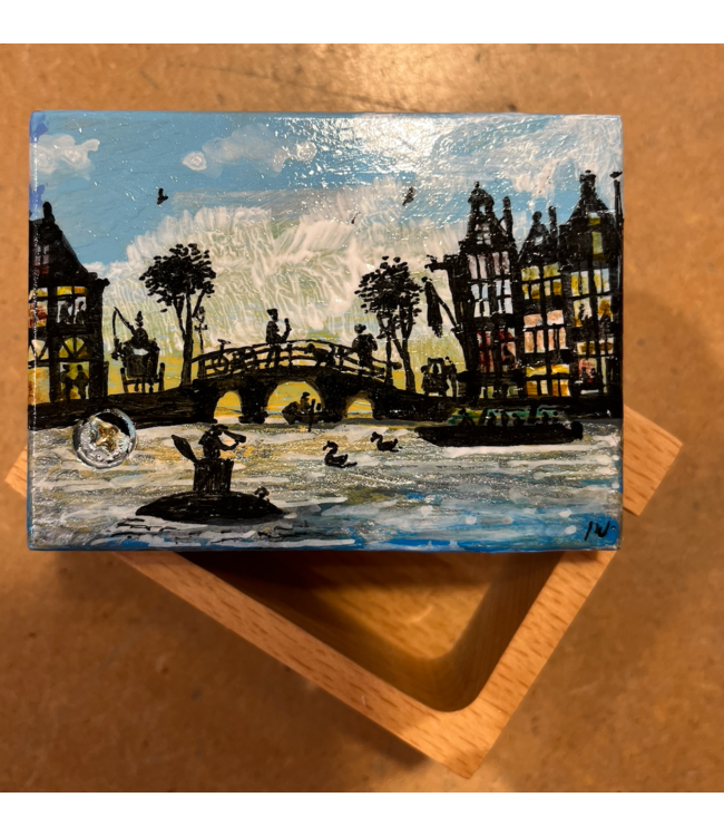 Houten Kistje | met de hand beschilderd | inclusief Muziekmechaniek van € 7,50