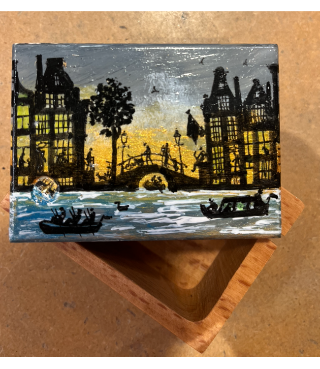 Houten Kistje | met de hand beschilderd | inclusief Muziekmechaniek van € 7,50