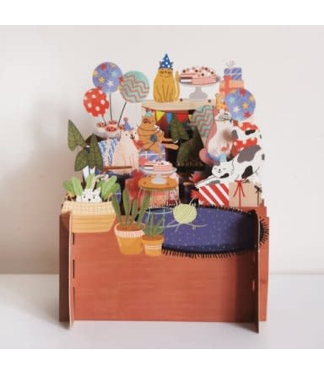 Alljoy Design | 3D | Pop-up Kaart | Cat Party