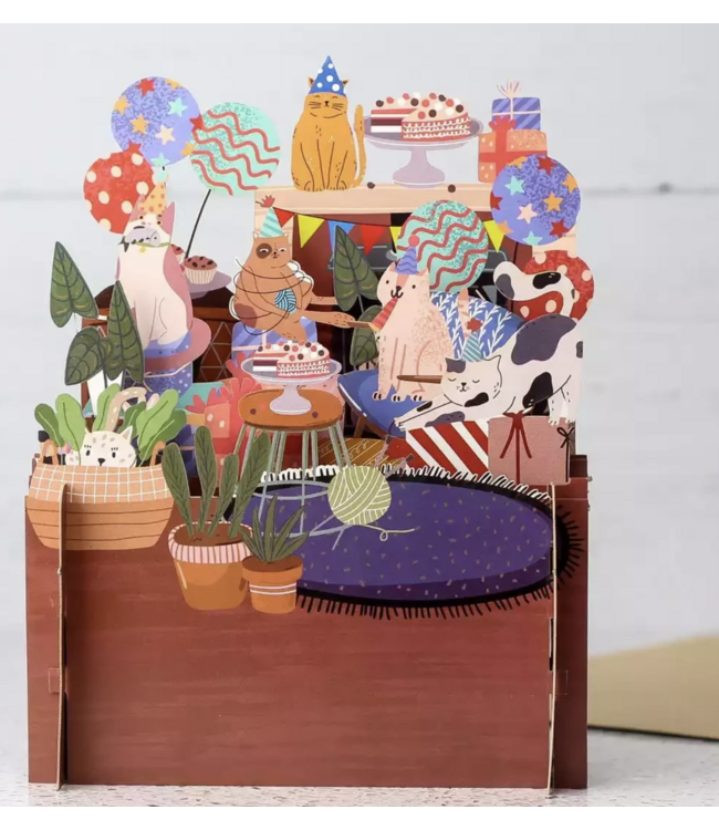 Alljoy Design | 3D | Pop-up Kaart | Cat Party